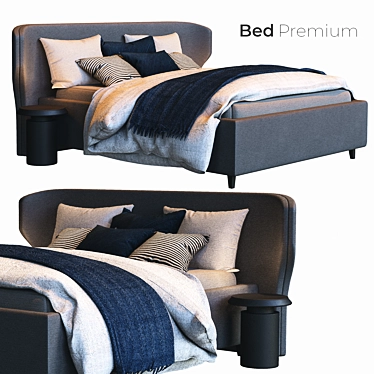 Agata Queen Size Bed: Premium Comfort for Your Interior 3D model image 1 