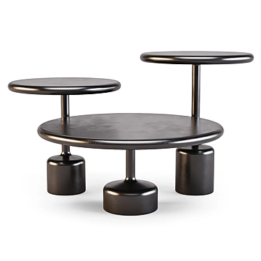 Fucina Tavolotto: Elegant Steel Coffee & Side Tables 3D model image 1 