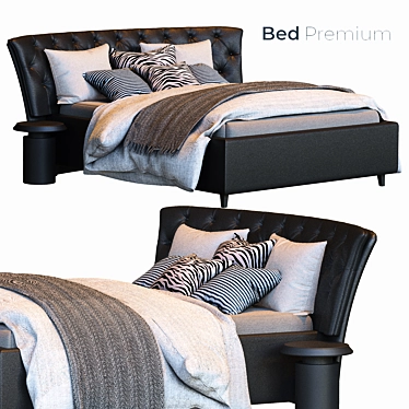 Title: Luxury Noir: Riviera Black Bed 3D model image 1 