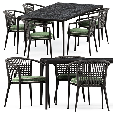 Outdoor Set: Erica 19 Chair & Mirto Table 3D model image 1 