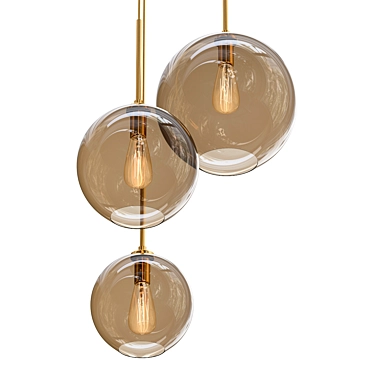 Elegant Passage Pendant Lights Set 3D model image 1 