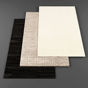 Sleek Collection of Rugs - 3 Stunning Designs 3D model image 1 