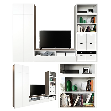 Opphus Combination Storage: 6 Doors, 2 Drawers 3D model image 1 