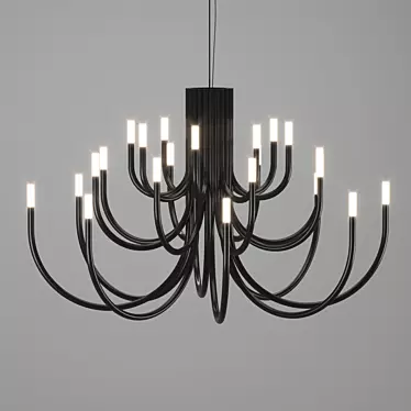 Elegant Black Chandelier: PALMA by ALMA LIGHT 3D model image 1 