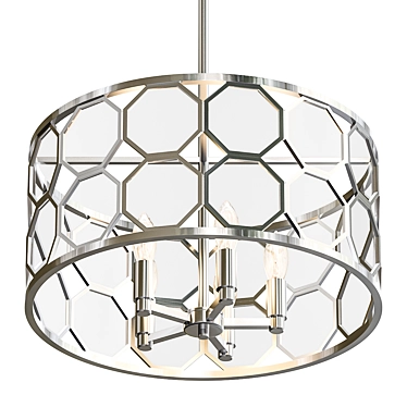 Reflective Geometric Drum Chandelier 3D model image 1 