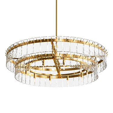 Elegant Glass Tag Island Chandelier 3D model image 1 