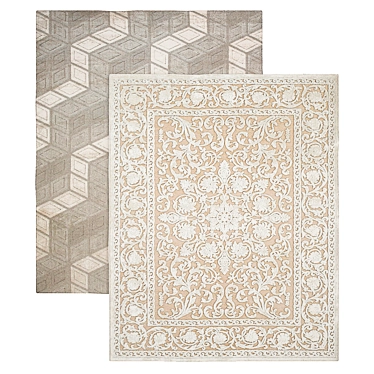 Elegant Genova Rug: 1500x1200mm 3D model image 1 