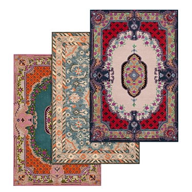 Title: Luxury Carpet Set - High-Quality Textures! 3D model image 1 