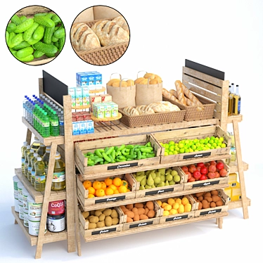 High-Quality Grocery Store Display 3D model image 1 