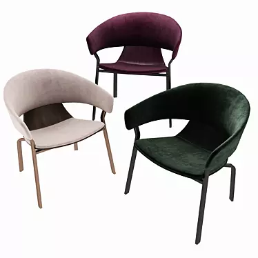 Elevate Velvet Lounger 3D model image 1 