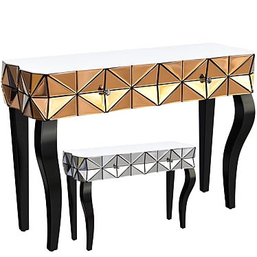 Soho Mirrored Glass Console Table 3D model image 1 