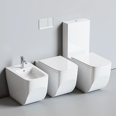 Hatria Next Collection: Modern Ceramic Toilet 3D model image 1 