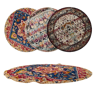 Versatile Round Carpets Set 3D model image 1 