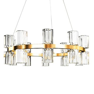 Elegance in Brass: Chandelier Luminaire 3D model image 1 