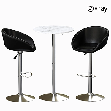 Table Chair - Modern Minimalist High Stool  Sleek, Versatile & Stylish 3D model image 1 