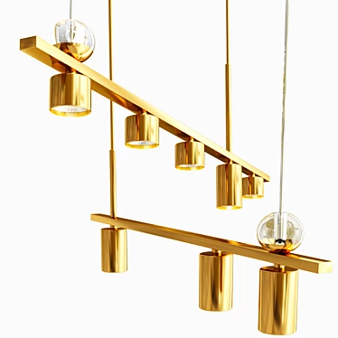 Elegant Brass Pendant Light 3D model image 1 