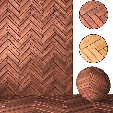 Matio Chevron Wood: Textured Elegance 3D model image 1 