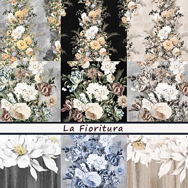 Fioritura: Airy Floral Wallpaper 3D model image 1 