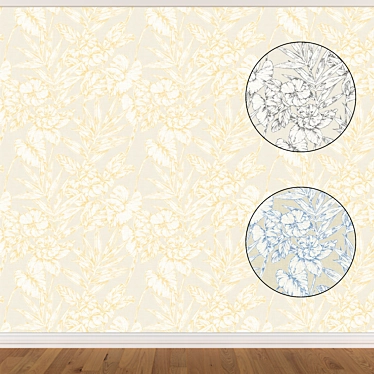 Seamless Wallpaper Set: 3 Colors 3D model image 1 