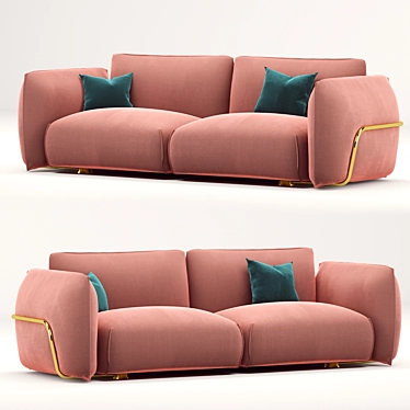 Dion Velvet 3 Seater Sofa 3D model image 1 