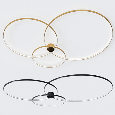 Rings LED Ceiling Lamp: Modern and Stylish 3D model image 1 