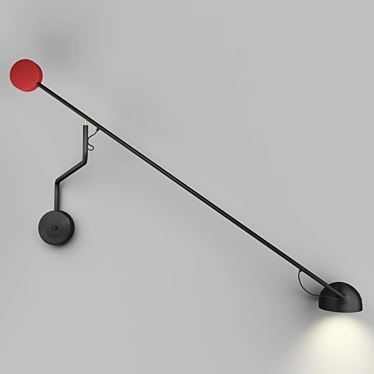 Sleek Black Metal LED Ceiling Light 3D model image 1 