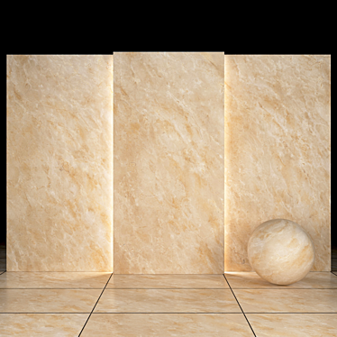 Cream Ivory Marble: Textured Slabs & Tiles 3D model image 1 