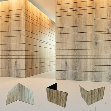 Wooden 3D Corner Wall Panel 3D model image 1 