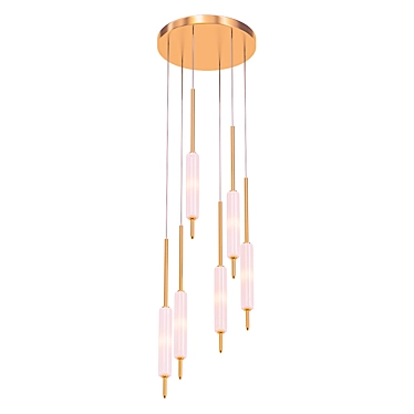 Elegant Brass Pendant Light 3D model image 1 