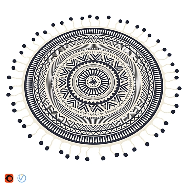 Contemporary Round Area Rug 3D model image 1 