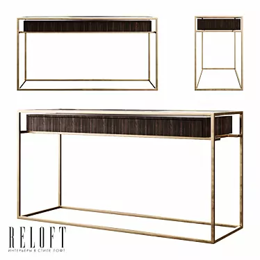 Kennan Paldao Wood & Metal Console 3D model image 1 