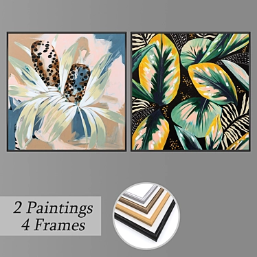 Modern Wall Art Set with Multiple Frame Options 3D model image 1 