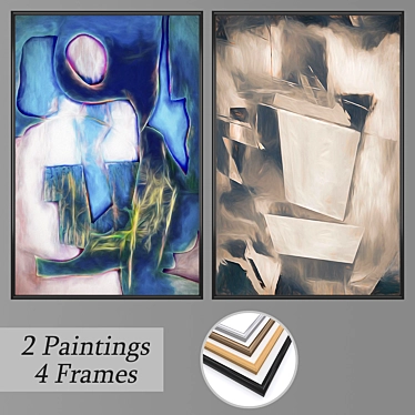 Multiframed Wall Paintings Set 3D model image 1 