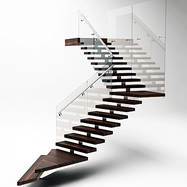 Title: Modern Office Stairs 3D model image 1 