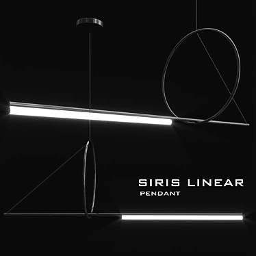 Sleek Siris Linear Pendants 3D model image 1 