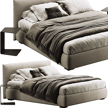 Modern Meridiani Scott Bed: Sleek Design, Superior Comfort 3D model image 1 