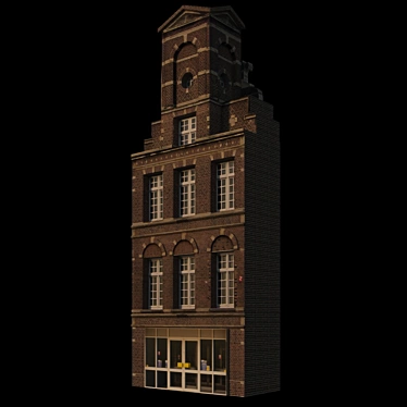 3D Building Facade with Showcase 3D model image 1 