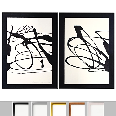 Engraving Art Frames - Trazado Collection 3D model image 1 