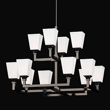 Quorum Wright 12 Light Chandelier 3D model image 1 