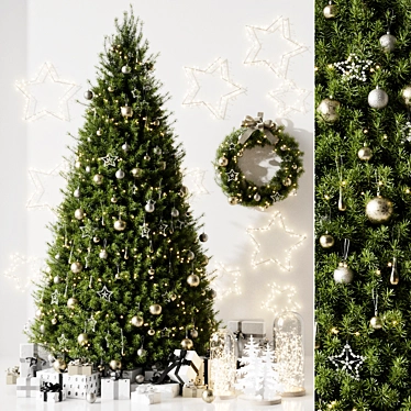 Festive Christmas Tree 2 3D model image 1 