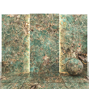 Emerald Jungle Marble: Textured Slabs & Tiles 3D model image 1 