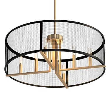 Titus 8 Light Metal Chandelier 3D model image 1 