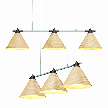 Scandinavian Style Wooden Pendant Light 3D model image 1 