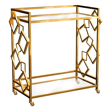 Elegant Gold Serving Table 3D model image 1 