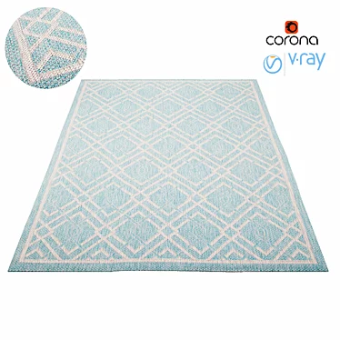 Textured Turquoise Rug 3D model image 1 
