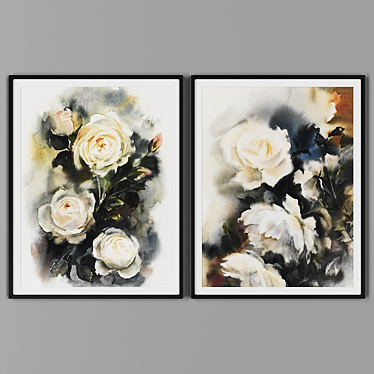 Black Framed Art Set 3D model image 1 