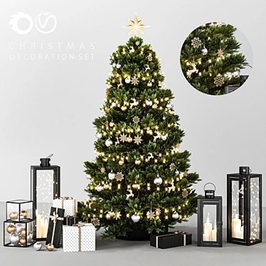 Festive Holiday Decor Set 3D model image 1 