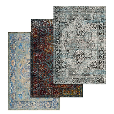 Luxury Carpet Collection: High-Quality Set of 3 Carpets 3D model image 1 