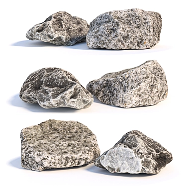 Scanned Landscape Stones Set 3D model image 1 