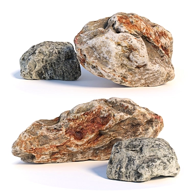 Scanned Landscape Stones with High-Resolution Textures 3D model image 1 